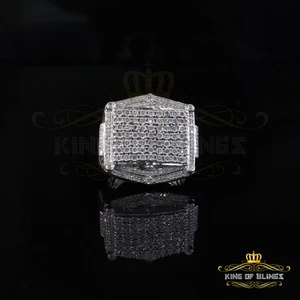 Big Mirage Set 0.66ct Real Diamond 925 White Silver Square Men's Ring Size 10 - Picture 1 of 12