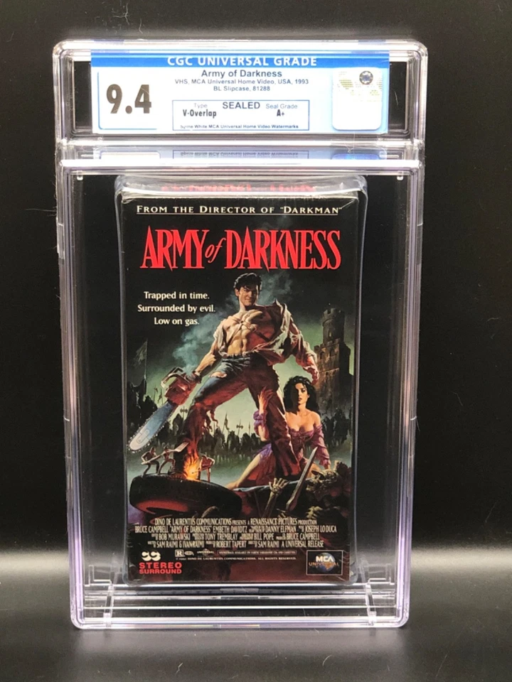 Army of Darkness (1992) - 1993 VHS - CGC 9.4 - SEALED Grade A+ First Print Foto 1 de 4