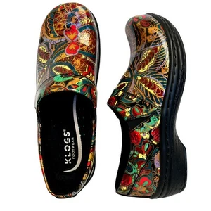 Klogs Jungle Boogie MISSION Leather Clog | Sz 6 | Patent Multicolor | Excellent! - Picture 1 of 12