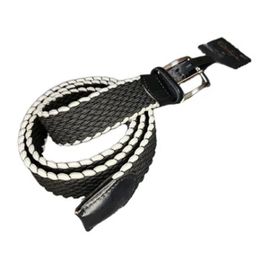 Walter Hagan Golf Belt Mens Large 38"-40" Stretch Basketweave Black White Buckle - Picture 1 of 6