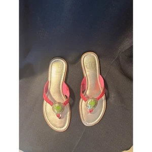 Lilly Pulitzer Daiquiri rosa palmtastische Zehenstegsandale Größe 6 - Bild 1 von 5