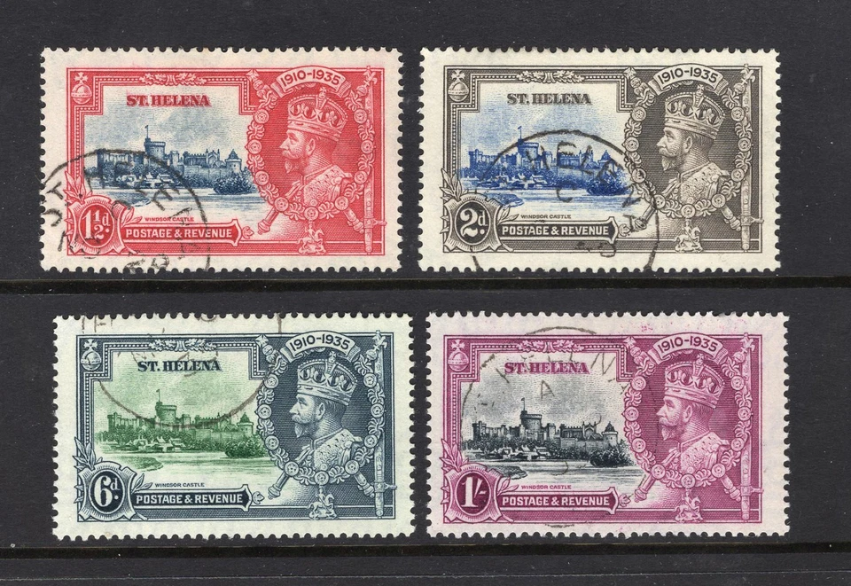 Juego M30204 Santa Elena 1935 Jubileo de Plata X4 Fino Usado Sg 124/7 Cat 42 £ Foto 1 de 1