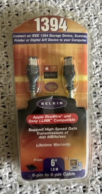 Belkin IEEE 1394 6-Pin to 6-Pin 6' Cable - FireWire - Sony i.LINK Compatible - Image 1 of 4