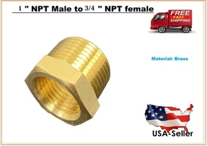 4 Pack Hex Reducer Bushing 1" Male x 3/4" Female NPT Adapter Pipe Fitting Brass - Picture 1 of 5