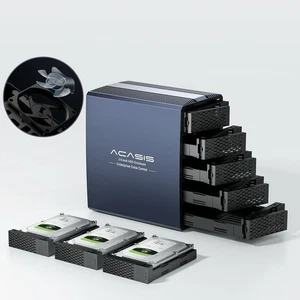 Acasis 5-Bay USB 3.0 HDD/SSD Gehäuse, 5Gbps, RAID, 80mm Lüfter, unterstützt 5×18TB - Bild 1 von 12