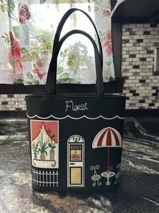 Seltene mittelgroße schwarze Damen-Eimerhandtasche Florist - Bild 1 von 5