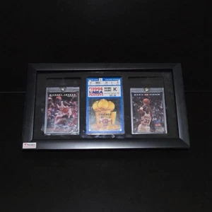 Triple Threat Jordan & Pippen PREMIUM Playoff ticket & Fanatics Cases Picture - Picture 1 of 6