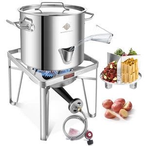 Olla de vapor de acero inoxidable 24QT con quemador de propano - Imagen 1 de 7