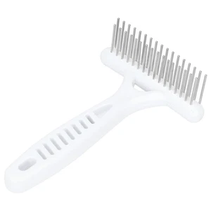 Pet Double Row Rake Dog Deshedding Comb Undercoat Rake Pet Grooming Hair Remo PS - Picture 1 of 12