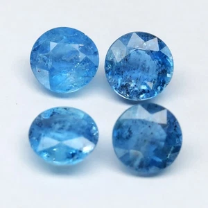 💎 2.98ct 4pcs Lot Round Natural Blue Aquamarine - Unheated, Mozambique Gemstone - Picture 1 of 5