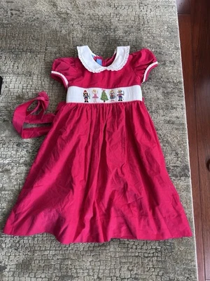 Vestido ANAVINI Calado a Mano ~ Pana Navidad Cascanueces Cuello Peter Pan 6X Foto 1 de 4