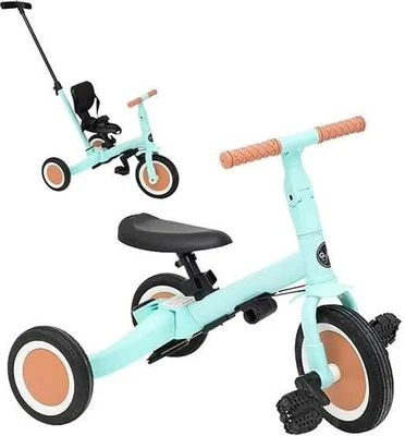 Olmitos - 5 in 1 GYRO + bicicletta evolutiva a tre ruote per bambini, Menta - Immagine 1 di 4