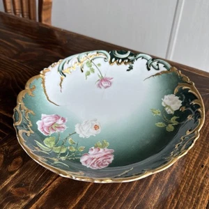 Antique Floral Porcelain Bowl Limoges T V France 8.5” - Picture 1 of 5