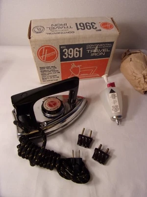RARO De Colección 1974 Hoover Vapor/Seco/Aerosol Plancha de Viaje Modelo 3961 Caja Original Nuevo de Lote Antiguo Foto 1 de 4