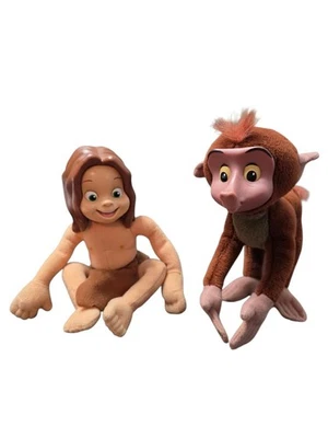 Disney Bebé Tarzán Cabeza Móvil y Babuino Lote 2 Figuras de Peluche Cabezas de Vinilo Mattel Foto 1 de 4