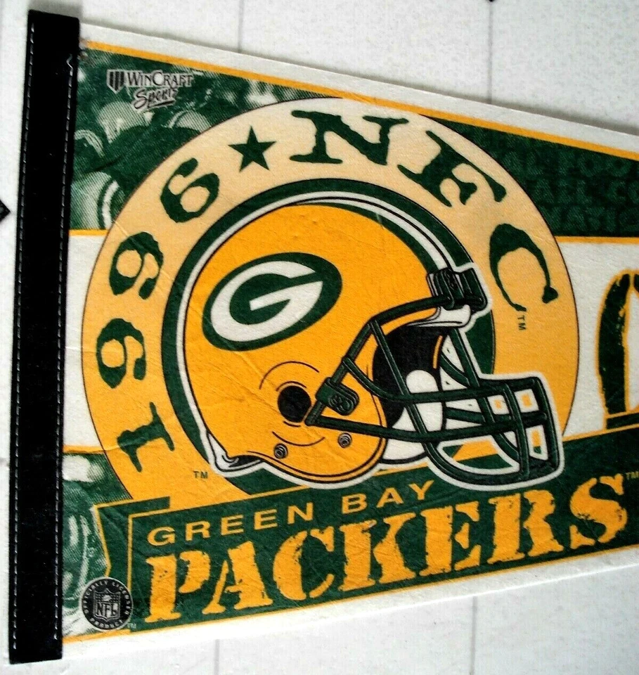 Casco de 30" Banderín Campeones NFC Super Bowl XXXI 1996 Green Bay Packers Patriots Foto 1 de 4