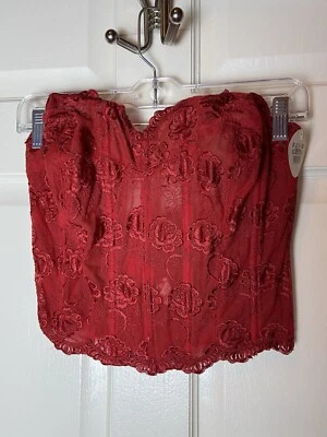 Sujetador corsé bustier de encaje rojo Ashley Stewart talla 40D nuevo con etiquetas Foto 1 de 4