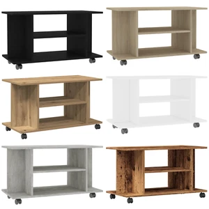 TV Cabinet with Lockable Castors, Media Entertainment Television Center LED Unit - Picture 1 of 26