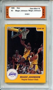 1986 Star Basketball #3 Magic Johnson Set SSA 10 Gem Mint Los Angeles Lakers - Picture 1 of 2