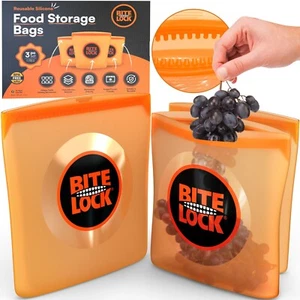 Freezer Bag Reusable Silicon Cooler Food Storage Thick Leak Proof Airtight Seal - Picture 1 of 11