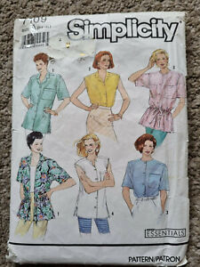 Simplicity Pattern 7109 Shirt with / without Collar Size A (6-24) cut to size SM