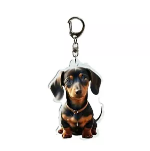 Keyring Fashion Charm DACHSHUND DOG 5.0cm x 3.5cm - Picture 1 of 1