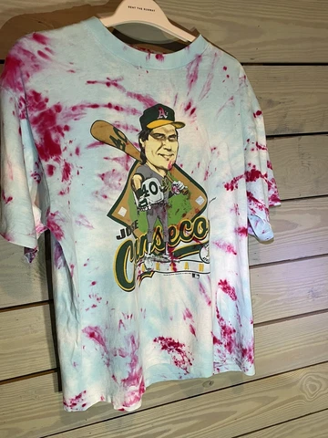 Vintage Salem 1988 MLB Jose Canseco Oakland A's Caricature T-Shirt White XL USA Cover