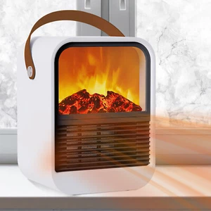 1500W Electric Fireplace Standing Space Heater Stove 3D Realistic Burning Flame - Picture 1 of 13