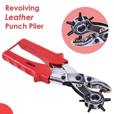 Amtech Revolving Hole Punch Plier Ösen Nieten Leder Basteln Belt Löcher 6 Größen - Bild 1 von 4