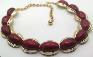 "Collar Gargantilla Termoseta Kramer Granate De Colección 16" - Imagen 1 de 4