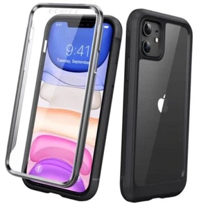 Compatible with iPhone 11 Case, Full Body iPhone 11 6.1" Black and Clear - Picture 1 of 7