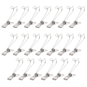 20 Pcs Stainless Steel Clothespins Hanging Clips Laundry Metal for - Picture 1 of 11
