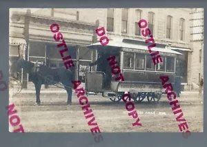 Cottonwood Falls KANSAS RPPC c1910 CARRELLO TRAINATO DA CAVALLI tram nr Emporia - Foto 1 di 3