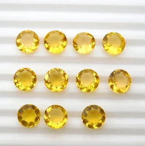 26 Cts 10 Pcs Lab Created Citrine Round Cut Lot Loose Gemstone 10 MM C-2801 - Picture 1 of 2