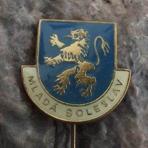 Antique Mlada Boleslav Lion Coat of Arms Czech City Heraldic Crest Pin Badge - Picture 1 of 2