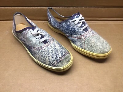 Nuevo de Lote Antiguo Denim Desteñido con Imitación Rojo Puntadas Estampado Zapatos Niños 3 Hechos en EE. UU. Foto 1 de 4