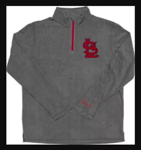St. Louis Cardinals StL Pullover Fleece Zip Quarter Long Sleeve Gray SGA 2017 - Picture 1 of 3