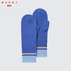 New Marni Uniqlo Knitted Mitten Gloves Popcorn Blue Unisex