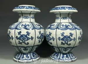 8.4" Chinese Ming Xuande Marked Blue white Porcelain Flower Vase Zun vessel - Picture 1 of 9