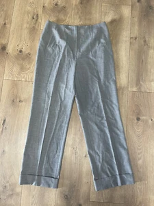 Piazza Sempione Gray High Waist Career Work Pants Italian US Size 8 Wide Leg  - Picture 1 of 10