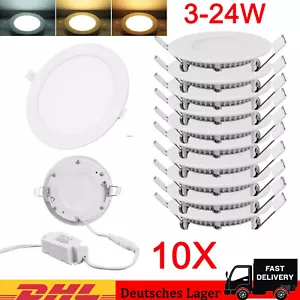 10x LED Panel Einbaustrahler Einbau Leuchte Spot Deckenleuchte Rund flach slim - Bild 1 von 80