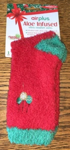 Mujer NUEVO Airplus Aloe Infundido Rojo y Verde con 3 Pequeños Adornos Calcetines - 5 - 11 - Imagen 1 de 4