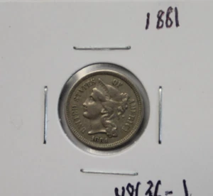 Drei Cent Stück 1881 - Bild 1 von 5