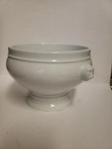 Bodum Swiss Cabeza de León Manijas Sopa Tureen Cuenco para Servir Blanco Casa de Campo - Imagen 1 de 12