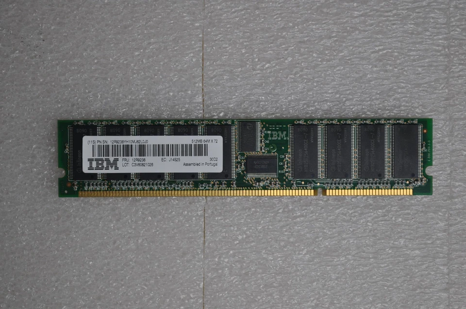 IBM Memory 512MB PC2100 DDR-266MHz ECC Registered CL2.5 208-Pin DIMM 12R9238 - Image 1 of 1