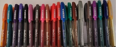 Zebra Glitter Gel Pens Med 1.0 mm Comfort Grips Pocket Clip 2/Pk S21ab, Select C - Image 1 of 2