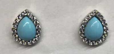 orecchini goccia pasta di turchese e argento - Immagine 1 di 4