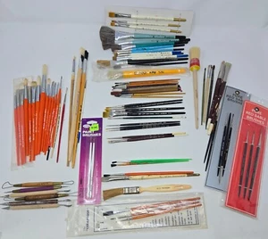 Ceramic Paint Brushes Tools Vintage Lot 80 Marx Crown Heritage Gare Grumbacher - Picture 1 of 24
