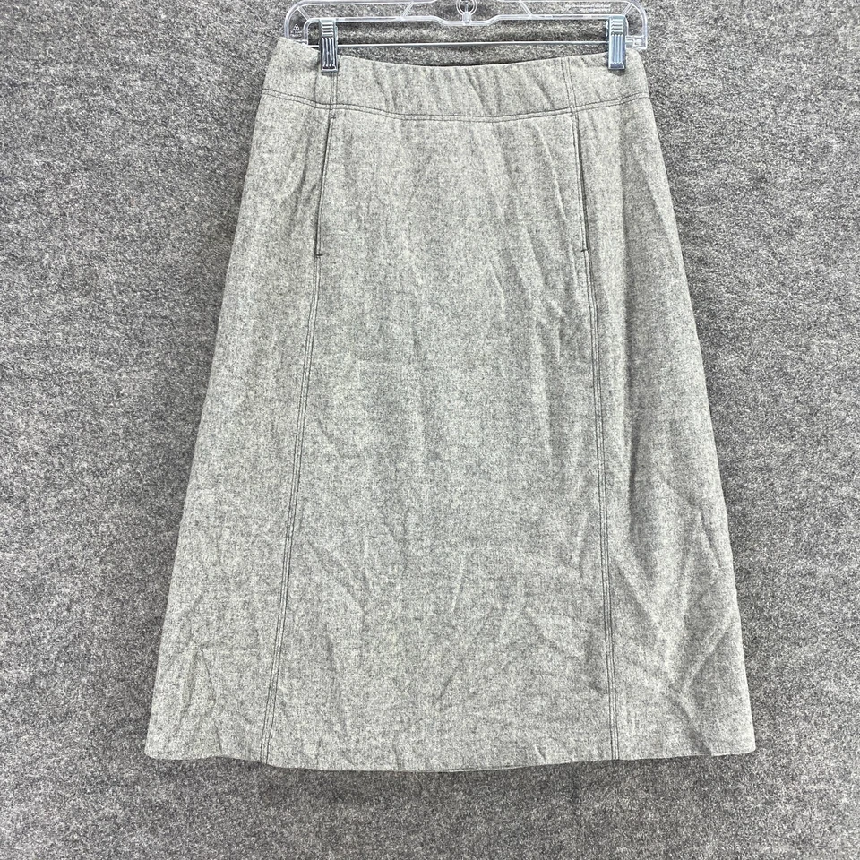 J. Crew Skirt Women 4 Gray Wool Lined Zipper A-Line Long Mid Rise Flat Front - Image 1 of 4
