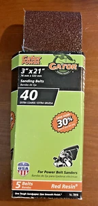 Gator 3 Zoll x 21 Zoll Rot Harz Aluminiumoxid Schleifbänder 40er Körnung Nr. 7019 - Bild 1 von 4